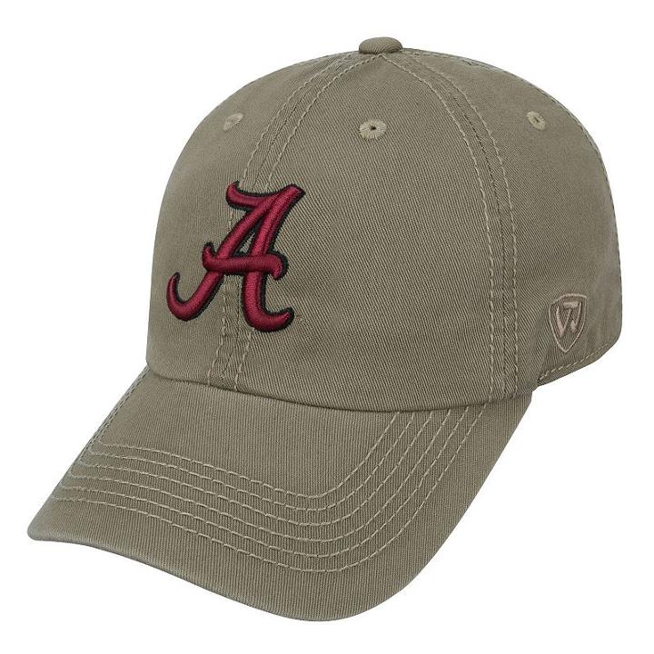 Adult Top Of The World Alabama Crimson Tide Crew Adjustable Cap, Men's, Beig/green (beig/khaki)