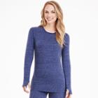 Women's Cuddl Duds Comfortwear Crewneck Top, Size: Xlrg Av/rg, Dark Blue