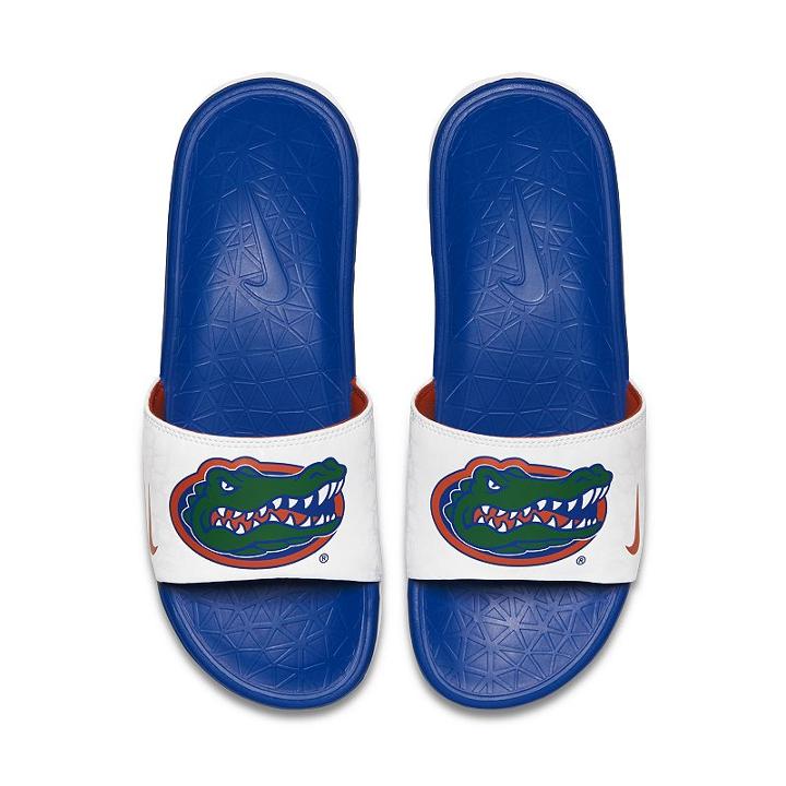 Men's Nike Florida Gators Benassi Slide Sandals, Size: 10, White Oth