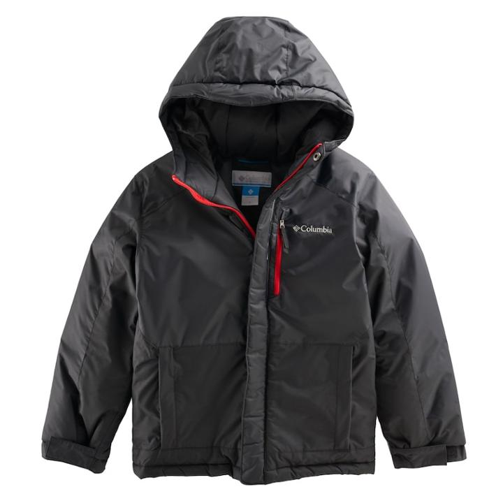 Boys 4-7 Columbia Heavyweight Hooded Jacket, Size: 4-5, Grey (charcoal)