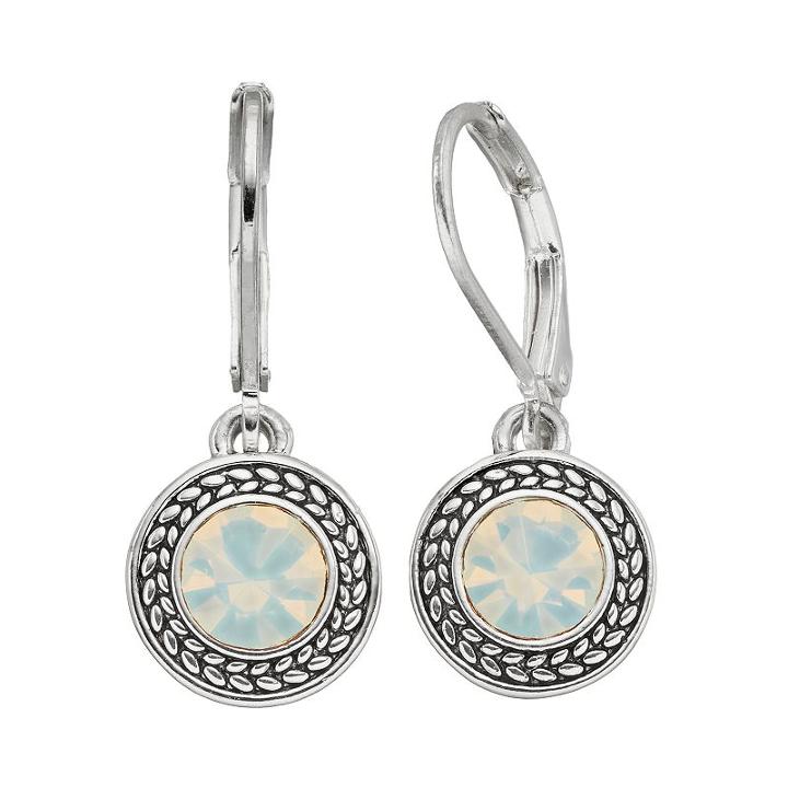 Napier Round Nickel Free Drop Earrings, Women's, White