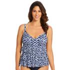 Women's Croft & Barrow&reg; Tummy Slimmer Tiered Swimdress, Size: 18, Blue