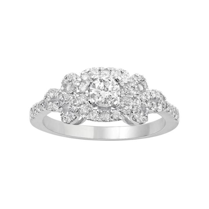 Simply Vera Vera Wang 14k White Gold 3/4 Carat T.w. Diamond Bow Ring, Women's, Size: 7