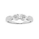 14k White Gold 1/4 Carat T.w. Igl Certified Diamond 3-stone Engagement Ring, Women's, Size: 8