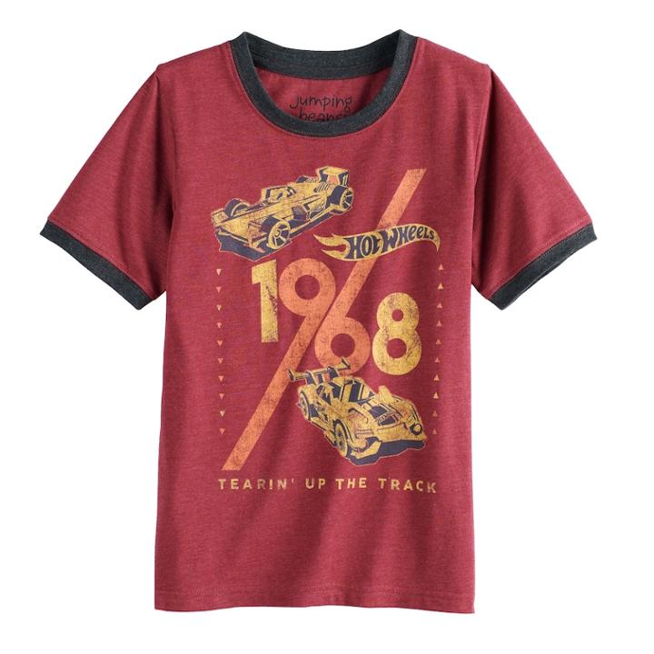 Boys 4-10 Jumping Beans&reg; Retro Hot Wheels 1968 Tearin' Up The Track Ringer Graphic Tee, Size: 6, Med Red