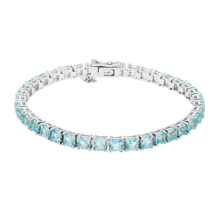 Sterling Silver Sky Blue Topaz Tennis Bracelet, Women's, Size: 7.5