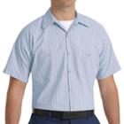 Men's Red Kap Classic-fit Striped Button-down Work Shirt, Size: Medium, Multicolor, Durable