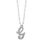 1928 Script Initial Necklace, Size: 16, Grey