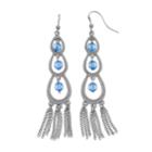Blue Tiered Nickel Free Orbital Linear Earrings, Women's