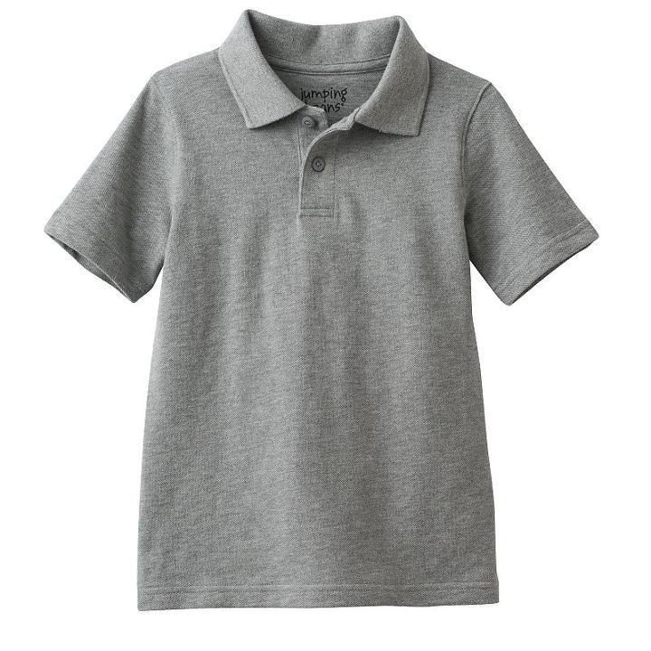 Boys 4-10 Jumping Beans&reg; Pique Short Sleeve Polo, Boy's, Size: 7, Med Grey