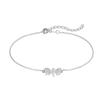 Barefootsies Silver Plated Butterfly Anklet, Women's, Size: 11, Grey