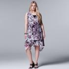 Plus Size Simply Vera Vera Wang Soft Hankerchief Dress, Women's, Size: 2xl, Drk Purple