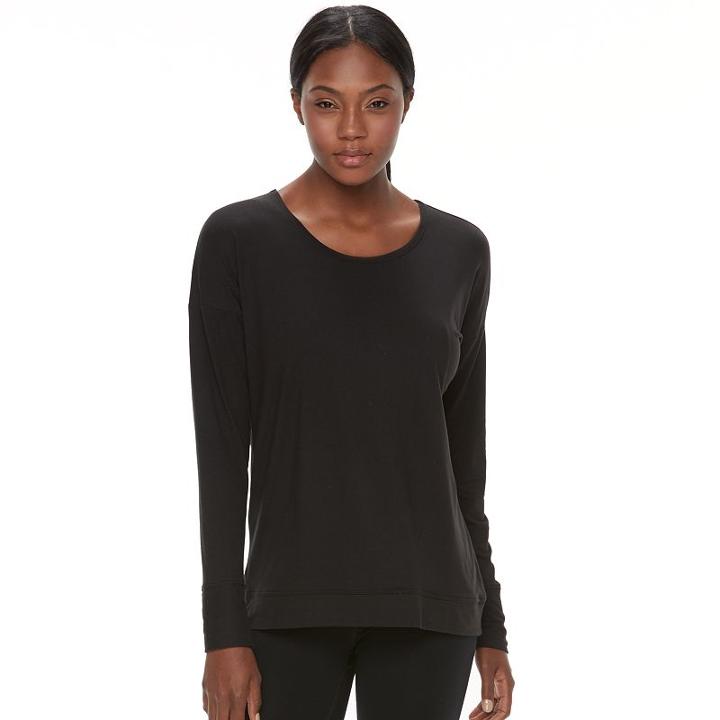 Women's Tek Gear&reg; Crisscross-back Long Sleeve Tee, Size: Large, Oxford