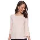 Juniors' So&reg; Ruffle Sleeve Tee, Teens, Size: Large, Lt Orange