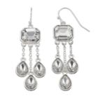 Chaps Teardrop Nickel Free Chandelier Earrings, Women's, Silver