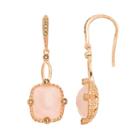 Lavish By Tjm 18k Rose Gold Over Silver Rose Quartz Drop Earrings, Women's, Pink