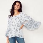 Women's Lc Lauren Conrad Bell-sleeve Top, Size: Small, White