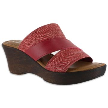 Tuscany By Easy Street Positano Women's Wedge Sandals, Size: Medium (9), Red