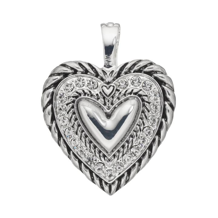 Wearable Art Rope Heart Pendant, Women's, Silver