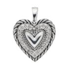 Wearable Art Rope Heart Pendant, Women's, Silver