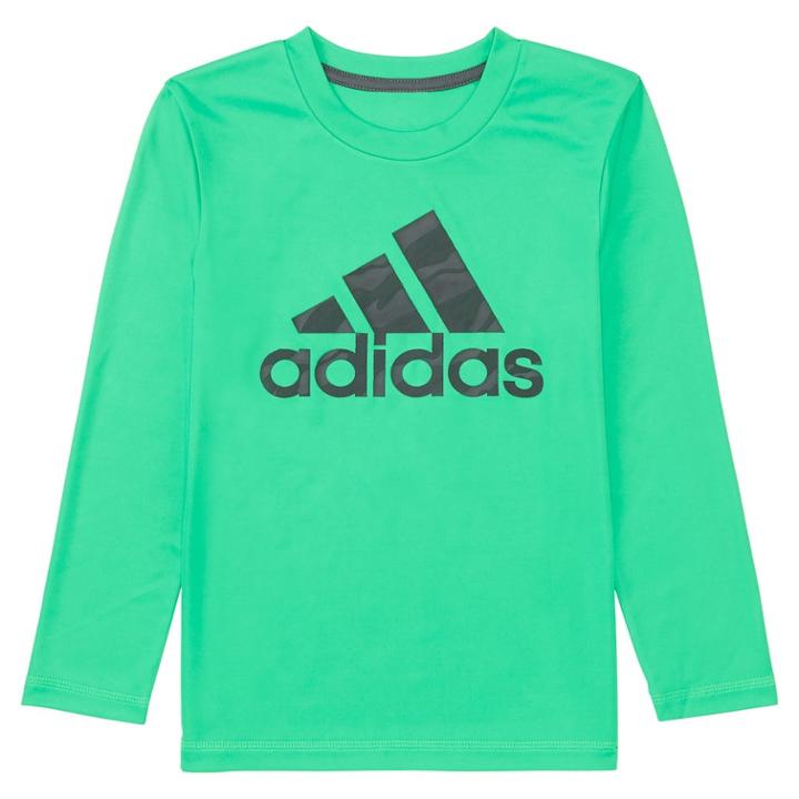 Boys 4-7x Adidas Climalite Vibrant Logo Graphic Tee, Size: 4, Brt Green