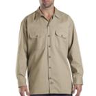 Men's Dickies Original Fit Twill Work Shirt, Size: Small, Dark Beige
