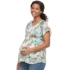 Maternity A:glow Textured Satin Top, Women's, Size: Xl-mat, Lt Green