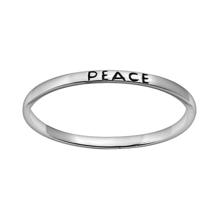 Itsy Bitsy Sterling Silver Peace Ring, Women's, Size: 7, Grey