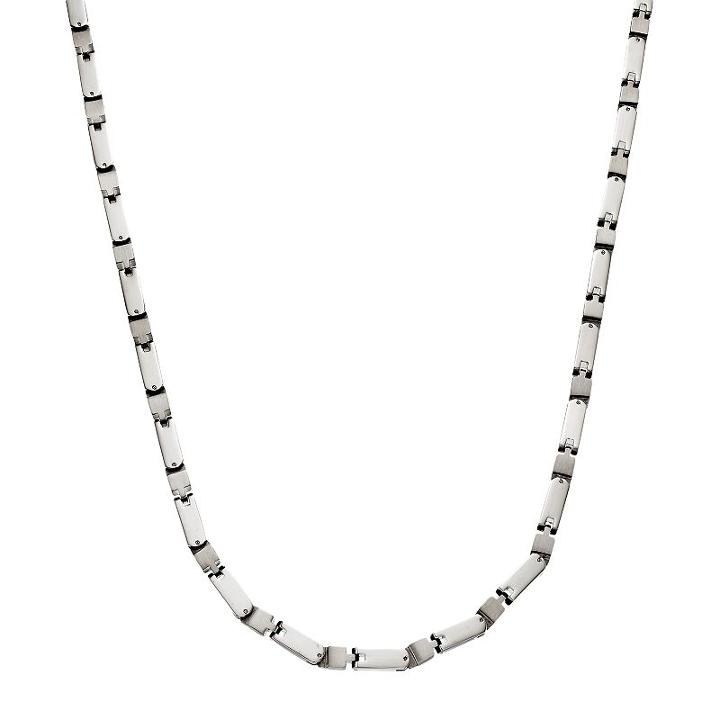 Stainless Steel Box Chain Necklace - Men, Size: 24, Grey