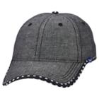Women's Keds Chambray Dotted Brim Baseball Hat, Black