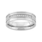 1/6 Carat T.w. Stainless Steel Wedding Band - Men, Size: 12.50, Grey