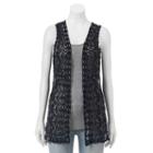 Mudd&reg; Lace Crochet Vest, Women's, Black