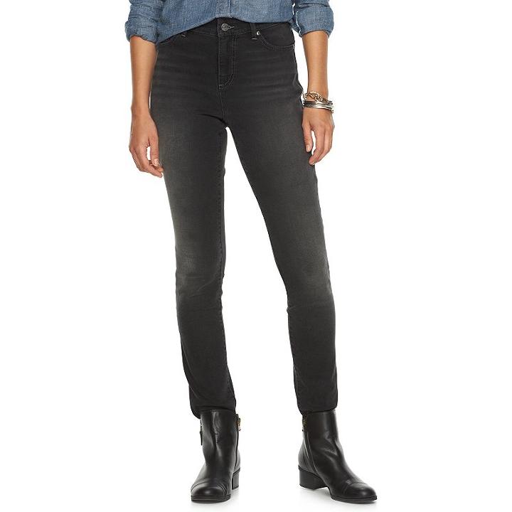 Women's Chaps Classic Fit Slim-leg Jeans, Size: 12, Grey