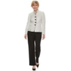 Women's Le Suit Tweed Mandarin Collar Jacket & Pant Suit, Size: 8, Lt Yellow