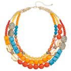 Chunky Beaded Multi Strand Necklace, Women's, Multicolor