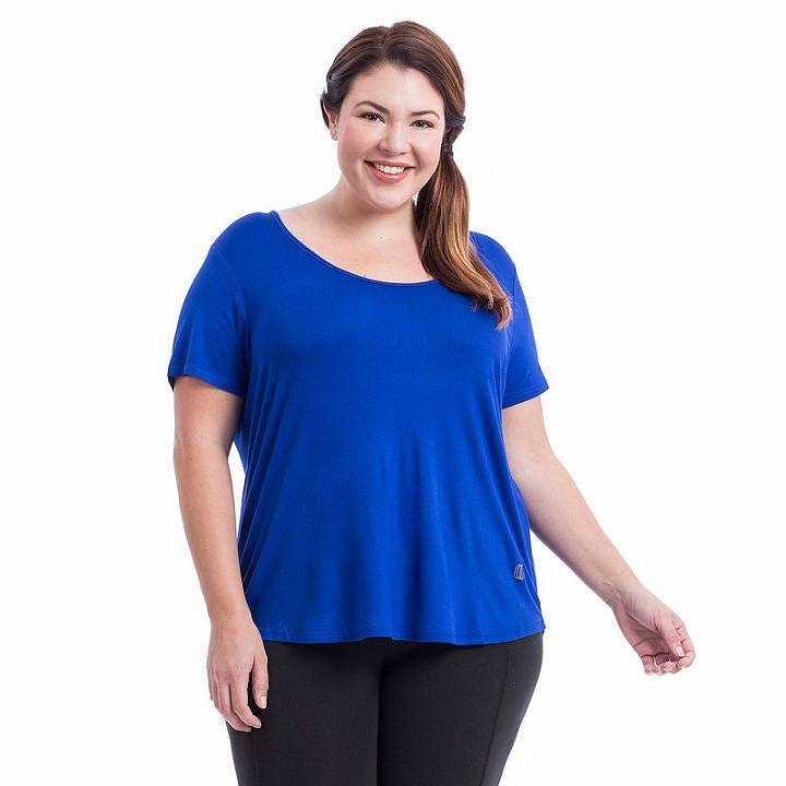 Plus Size Balance Collection Reina Strappy Back Tee, Women's, Size: 2xl, Med Blue