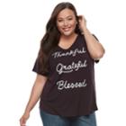 Plus Size Apt. 9&reg; V-neck Holiday Graphic Tee, Women's, Size: 2xl, Purple