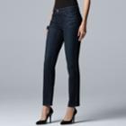 Women's Simply Vera Vera Wang Everyday Luxury Straight-leg Midrise Jeans, Size: 14, Blue (navy)