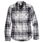 Girls 7-16 & Plus Size Mudd&reg; Flannel Long Sleeve Shirt, Size: 14, White