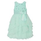 American Princess Soutasche Sequin Ruffled Dress - Girls 7-16, Size: 8, Lt Green
