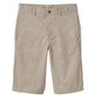 Boys 8-20 Husky Chaps Flat-front Twill Shorts, Boy's, Size: 12 Husky, Beig/green (beig/khaki)
