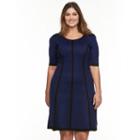 Plus Size Suite 7 Marled Fit & Flare Sweaterdress, Women's, Size: 2xl, Blue Other