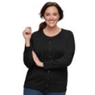 Plus Size Croft & Barrow&reg; Essential Cardigan Sweater, Women's, Size: 4xl, Black