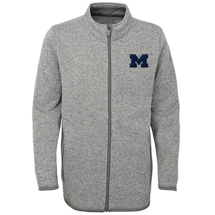 Boys 8-20 Michigan Wolverines Lima Fleece Jacket, Size: M 10-12, Grey