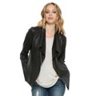 Women's E By Elan Draped Open-front Jacket, Size: Large, Black