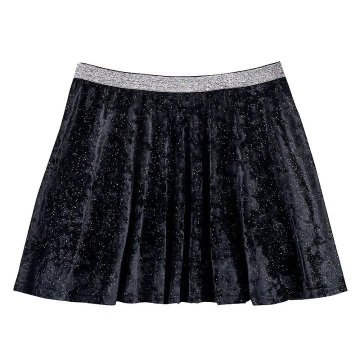 Girls 7-16 & Plus Size So&reg; Metallic Crushed Velvet Circle Skirt, Size: L/12, Oxford
