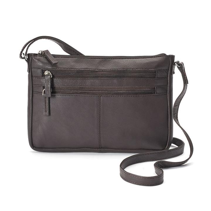 R & R Leather East West Crossbody Bag, Women's, Brown