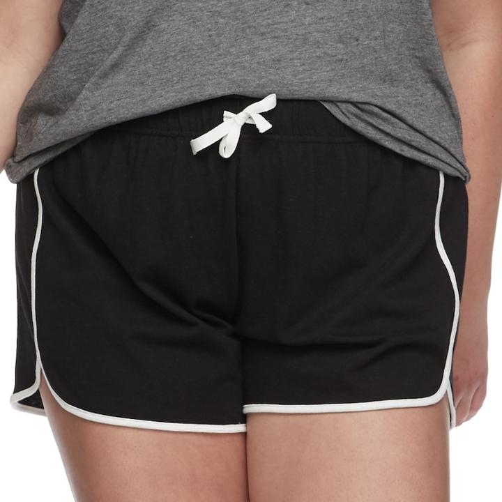 Juniors' Plus Size So&reg; Slubbed Dolphin-hem Shorts, Teens, Size: 1xl, Black