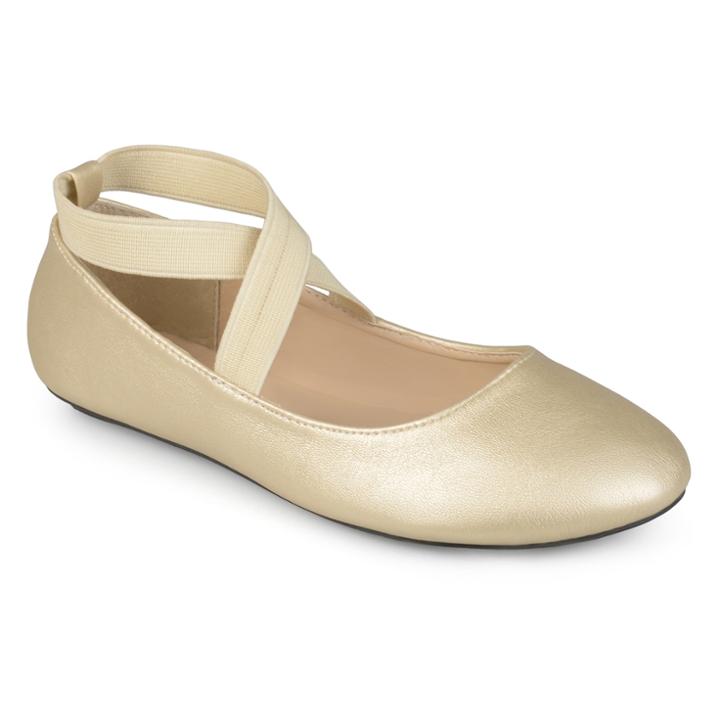 Journee Collection Nessa Girls' Ballet Flats, Size: 1, Gold
