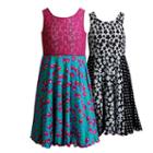 Girls 7-16 Emily West Reversible Cherries & Flowers Skater Dress, Girl's, Size: 10, Pink Other